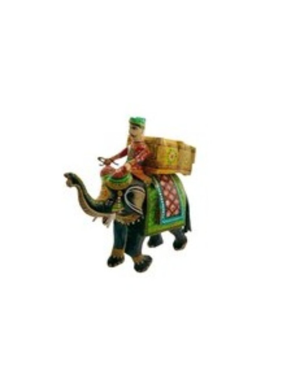 Elephant and Rider Figurine Paper Mache Vintage Whimsical Folk Art Decor